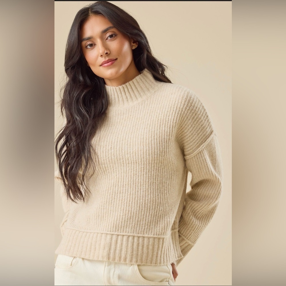 Altar'd State Cream Turtleneck Sweater